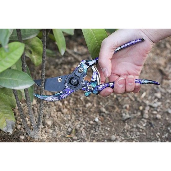 Tuingereedschap tuingereedschap, 3-delige aluminium tuingereedschapset als trowel, cultivator, snijschaar, cadeauset voor tuinbenodigdheden (paars)