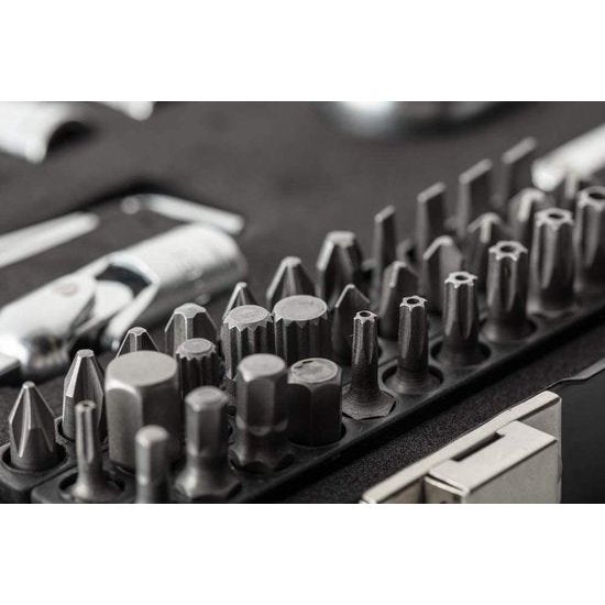 Gereedschapsset I dopsleutelset | ratelkast gereedschapskoffer | Gerreedschapsset | Gereedschap met ratelkast | Schroevendraaierratel - zwart-blauw, 1/4 inch, 53 stuks