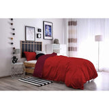 Doubleface dekbedovertrek in natuurlijke kleur, 100% katoen, oliegroen/flessengroen, tweepersoons