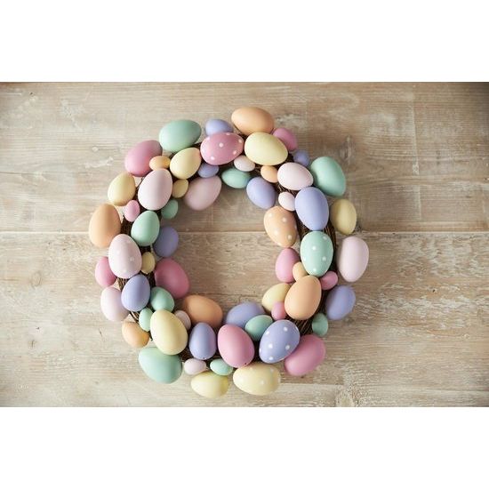 Kleurrijke paaseikrans in pastelkleuren, deurkrans, raamdecoratie, wanddecoratie, tafeldecoratie, lente, Pasen Kleurrijke paaseikrans in pastelkleuren, deurkrans, raamdecoratie, wanddecoratie, tafeldecoratie, lente, Pasen