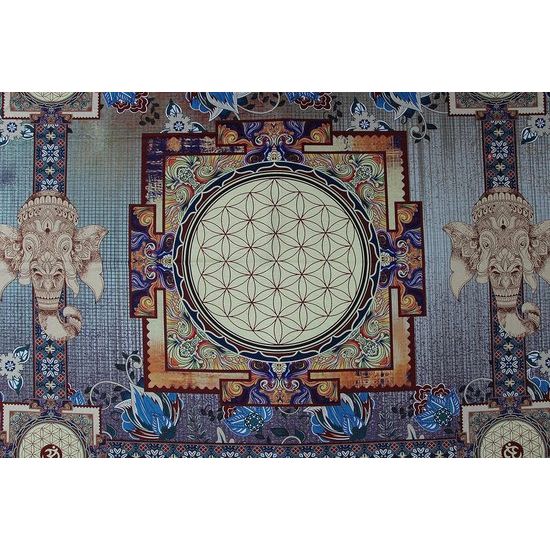 mandala-wandkleed, psychedelische, bohemien, bloemenmotief