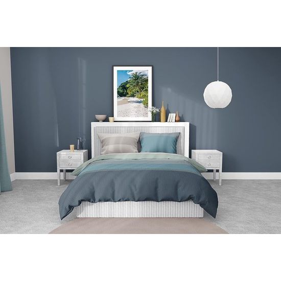 Beddengoed 135 x 200 cm, 2-delig dekbedovertrek - beddengoedsets 135 x 200 cm met 1 kussensloop 80 x 80 cm, ademend katoen met ritssluiting, blauw-lichtblauw, zacht en strijkvrij