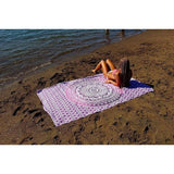 Indiase psychedelische Mandala Wandtapijt Roze Ombre, Boho Wandkleed Hippie, Indiase Wanddoek, Grote Katoenen Wandtapijten 210 x 220 cm.