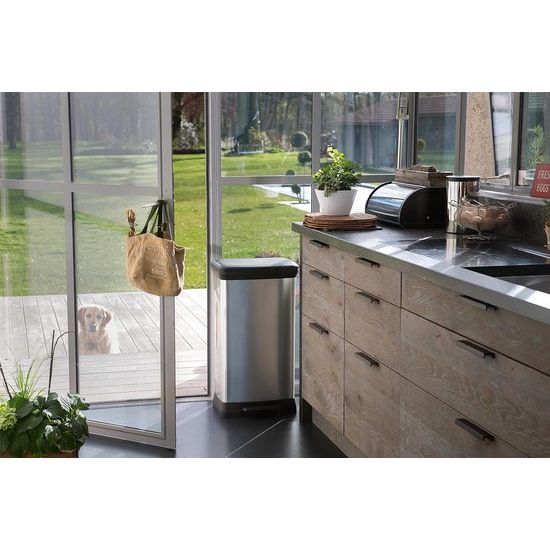 Afvalemmer, kunststof, zilver metallic.