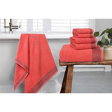 Ultra Soft Set van 6 katoenen handdoeken, bevat 2 extra grote badhanddoeken 70 x 140 cm, 2 handdoeken 40 x 60 cm en 2 washandjes 30 x 30 cm, koraaloranje