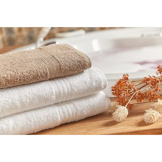 Biologische katoenen handdoekenset, 4 x handdoeken, 50 x 100 cm, zacht en absorberend, 100% Turks katoen, Oeko-Tex Made in Green en GOTS-gecertificeerd (kegelbruin)