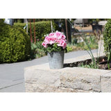 Set van 3 bloempotten, plaatstaal, zink, metaal, plantenpot, sierpot, vaas, balkon, tuin, maat: M, diameter 14,5 cm x H 14 cm, 1,6 l