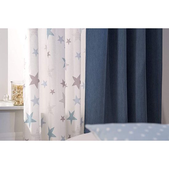 bedrukt ondoorzichtig gordijn wit turquoise (1 stuks) 245 x 140 cm (HxB), 100 procent CO, blauw, 140x245cm