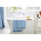 4 handdoeken, katoen, bevat 2 extra grote badhanddoeken 70 x 140 cm, 2 handdoeken 50 x 90 cm, voor dagelijks gebruik, compact en licht, hemelsblauw