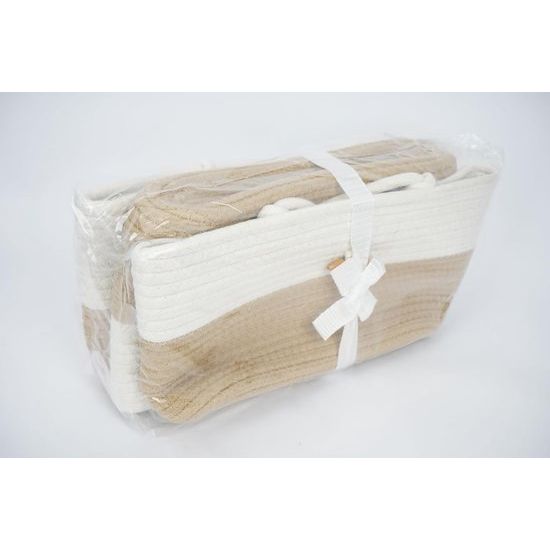 Deurorganizer, vilt, hangorganizer, deur, 3 vakken, wandhangenorganizer, deuropslag, hangende opslag, tas van katoenen touw voor slaapkamer, geweven, geel