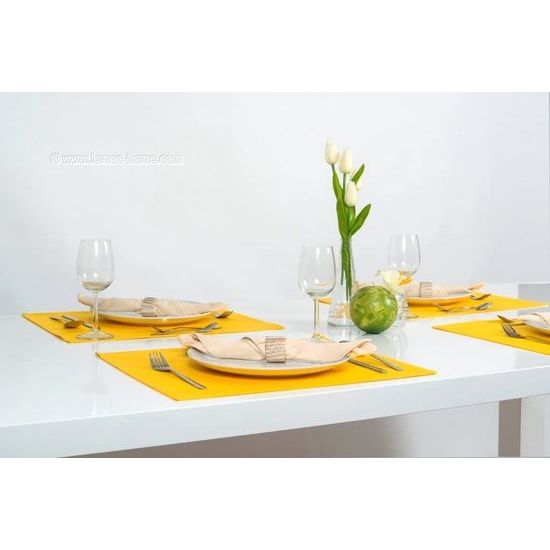 Placemat placemat placemats 4 stuks ca. 46 x 36 cm katoen vele kleuren (geel)