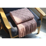 Woondeken, zacht, gebreid, wollen deken, kwastjes, knuffeldeken, sofadeken, slaapdeken, roze, 125 x 210 cm Woondeken, zacht, gebreid, wollen deken, kwastjes, knuffeldeken, sofadeken, slaapdeken, roze, 125 x 210 cm