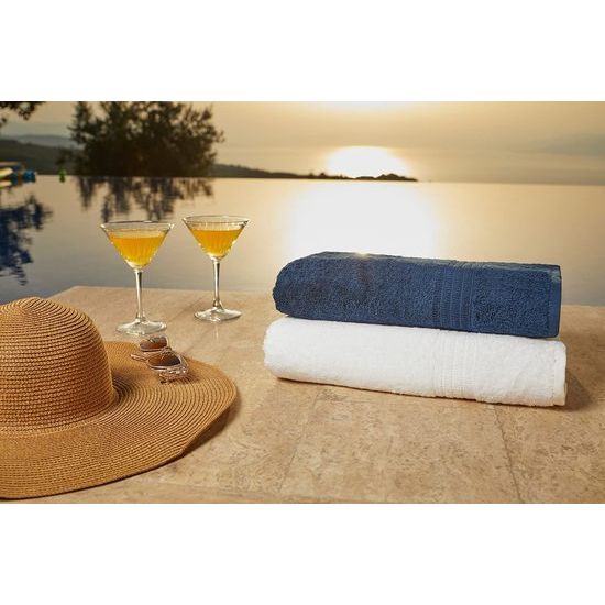 Biologische katoenen handdoekenset, 2 badhanddoeken 70 x 140 cm, 2 x handdoeken 50 x 100 cm, zacht, absorberend, 100% Turks katoen, (Deep Sea Blue)