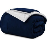 Deken Bank Knuffeldeken 160 x 210 cm - Warme Sherpa Sofa Gooi Deken - Dikke Bankdeken Bankdeken - Pluizige Deken voor Bank - Blauw