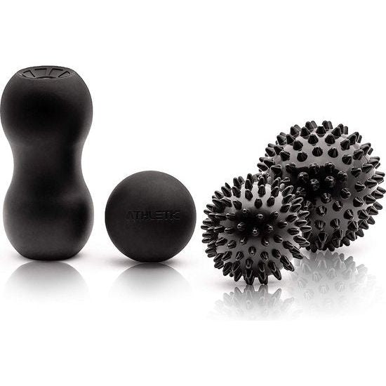 Premium massagebal set - fascia-bal/duo-bal/egelbal groot/egelbal small voor zelfmassage en triggerpoint therapie/fysiotherapie (7e variant: set van 4)