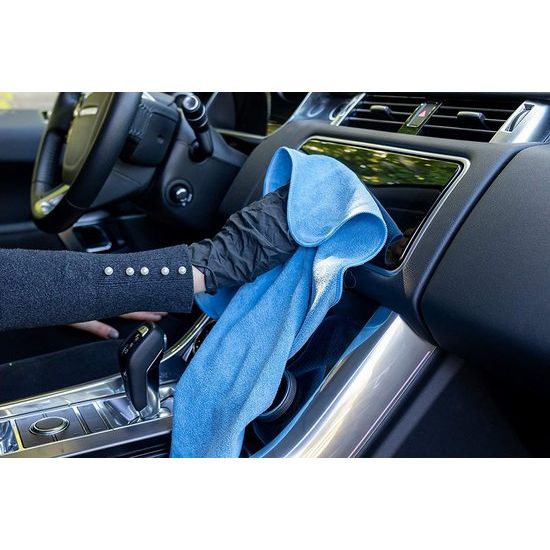 Set van 4 super slimme microvezeldoeken, 2 stuks blauw van 40 x 40 cm en 2 stuks groot van 40 x 40 cm