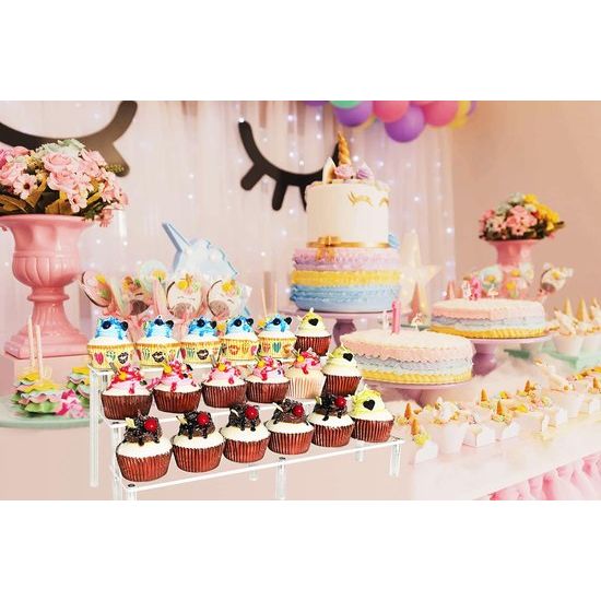 Acryl Riser Display Plank 3 Tier Display Riser Funko Pop Figures Display Stand Grote Risers voor Cupcake Organizer Make-up Collectie Aanrecht Bureau Top