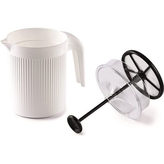 Melkopschuimer handmatig cappuccino maker 0,5 l wit