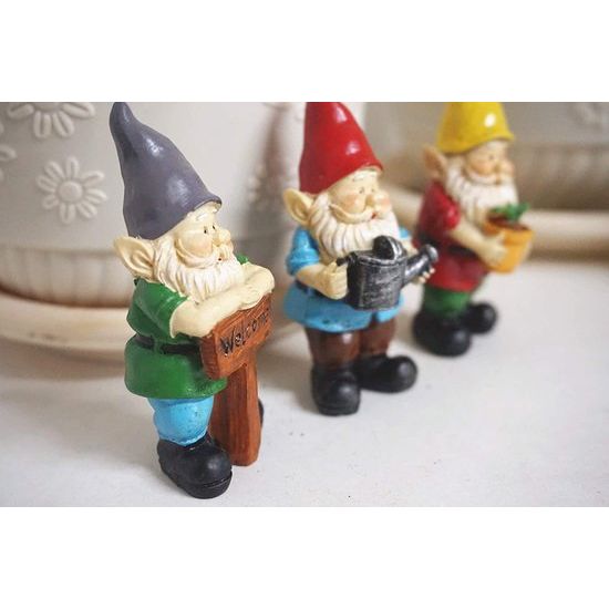 MUAMAX Miniatuur Tuin Gnomes Set van 3 Fairy Gardens Kabelboom Beeldjes Fairy Tuin Accessoires Kleine Kabouter Mini Kabouters Set Outdoor Miniatuur Tuin Ornamenten