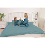 Beddengoed 2-delig geborsteld microvezel dekbedovertrek 155 x 220 cm + 1 kussensloop 50 x 80 cm met ritssluiting groen