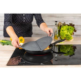 Opvouwbaar spatscherm van grijs silicone, 30 cm.