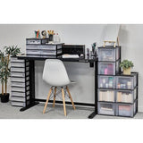 Drawer Cabinet, Drawer Cabinet, 3 Drawers (2 x 4L + 1 x 7L), A4 Format, Clear Drawers, Office, Living Room Organiser Chest Black