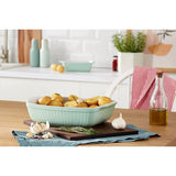 Ovenschaal set, keramiek KITCHEN TIME groen, 33 x 24 x 8 cm / 25.5 x 16 x 7 cm