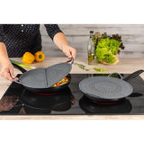 Opvouwbaar spatscherm van grijs silicone, 30 cm.