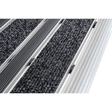 Aluminium deurmat (39x60cm) • Voetmat buiten • Schoonloopmat • Voetschraper met naaldvilt inzetstukken voor buiten • Vloermat • Kleur: grijs (vilt/rubber)