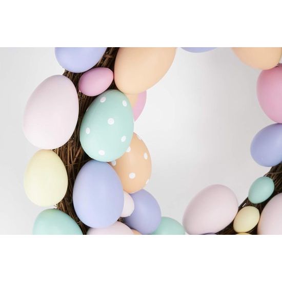 Kleurrijke paaseikrans in pastelkleuren, deurkrans, raamdecoratie, wanddecoratie, tafeldecoratie, lente, Pasen Kleurrijke paaseikrans in pastelkleuren, deurkrans, raamdecoratie, wanddecoratie, tafeldecoratie, lente, Pasen