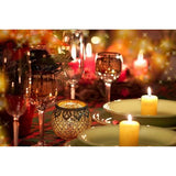 Set van 2 glazen theelichthouders, kaarsenpotten, theelichtglazen, geschenk, bolvorm, koninklijk goud, diameter 8 cm x hoogte 8,8 cm