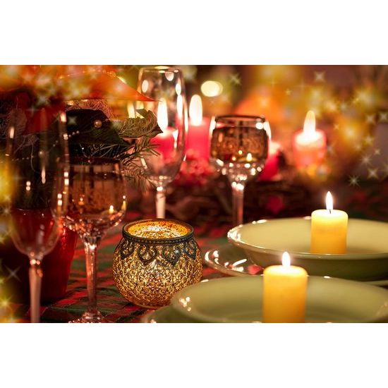 Set van 2 glazen theelichthouders, kaarsenpotten, theelichtglazen, geschenk, bolvorm, koninklijk goud, diameter 8 cm x hoogte 8,8 cm