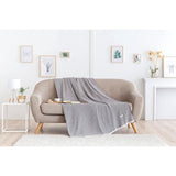 Katoenen plaid extra zacht vier seizoenen multifunctionele sprei bed Foulard sprei banksprei (donkergrijs) 120x180cm