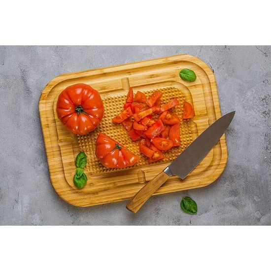 Mahlzeit Bamboe snijplank met antislip snijvlak snijplank hout met sapgoot serveerplank van bamboehout hout voor de keuken