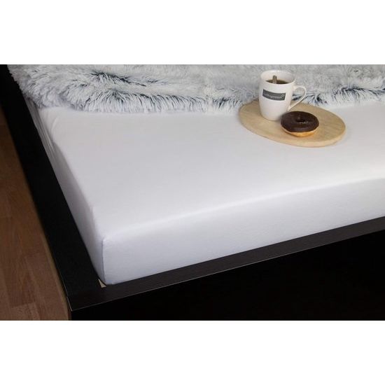 Hoeslaken, 180x200 cm, 100% katoen, 180 g/m², matrashoogte 20 cm, wit Vertaling: Fitted sheet, 180x200 cm, 100% katoen, 180 g/m², matrashoogte 20 cm, wit