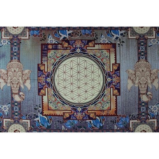 mandala-wandkleed, psychedelische, bohemien, bloemenmotief