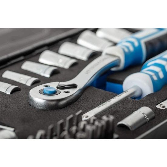 Gereedschapsset I dopsleutelset | ratelkast gereedschapskoffer | Gerreedschapsset | Gereedschap met ratelkast | Schroevendraaierratel - zwart-blauw, 1/4 inch, 53 stuks
