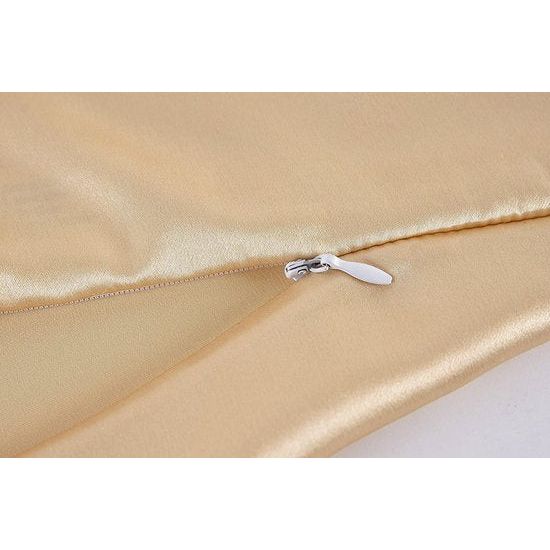 Beide zijden 100% 19 mm pure moerbeizijde kussensloop voor haar- en huidgezondheid, vierkant 1 stuk 40 x 40 cm kussensloop met verborgen ritssluiting 600 thread count goud