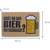 Koko Doormats Deurmat voor de ingang van het huis, een deurmat voor binnen en buiten, antislip mat van natuurlijke kokosvezels met duurzame PVC-basis (Hast Dudas Bier)