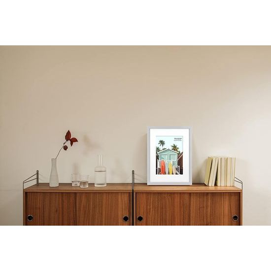 100% echt houten fotolijst grijs A4 set van 3 - met passe-partout 15 x 20 cm, fotolijst met acrylglas om op te hangen en neer te zetten