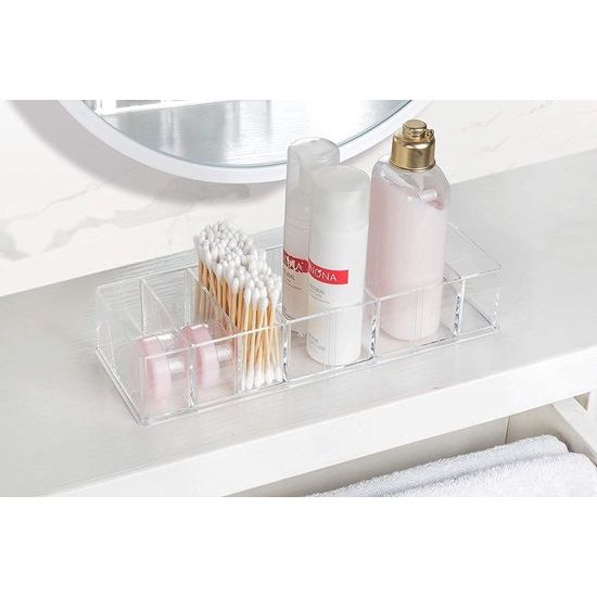 2 stuks verwijderbare cosmetische organizer 8 compartimenten make-up organizer acryl opbergdozen, sieraden display dozen transparante lades voor dressoir ijdelheid badkamer keuken