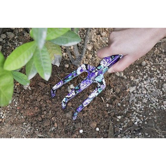 Tuingereedschap tuingereedschap, 3-delige aluminium tuingereedschapset als trowel, cultivator, snijschaar, cadeauset voor tuinbenodigdheden (paars)