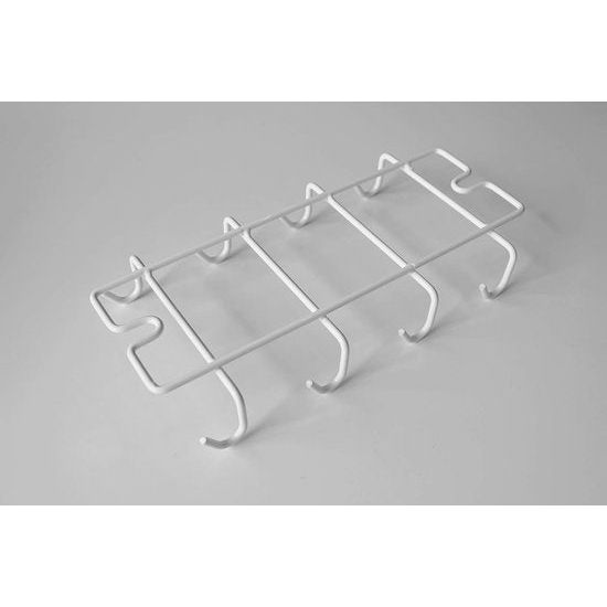 Haken voor kopjes bekerhouder kastopbergruimte voor 8 kopjes metalen haken om onder kasthouder op te hangen witte hanger haakstrip onder kast