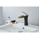 Badkamer Wastafel Kraan Waterval Eengreeps Messing Zwart/Goud Chroom Mount Toilet Luxe Warm en Koud Leekayer