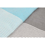 XXL 2X Fouta strandhanddoek handdoek saunahanddoek badhanddoek hamamdoek yoga deken pestemal in aqua & pastelgrijze kleuren als cadeauset extra groot, 100 x 200 cm