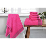 Ultra-zachte set katoenen handdoekenset, met 2 extra grote badhanddoeken 70 x 140 cm, 2 handdoeken 40 x 60 cm en 2 washandjes van 30 x 30 cm, warm roze