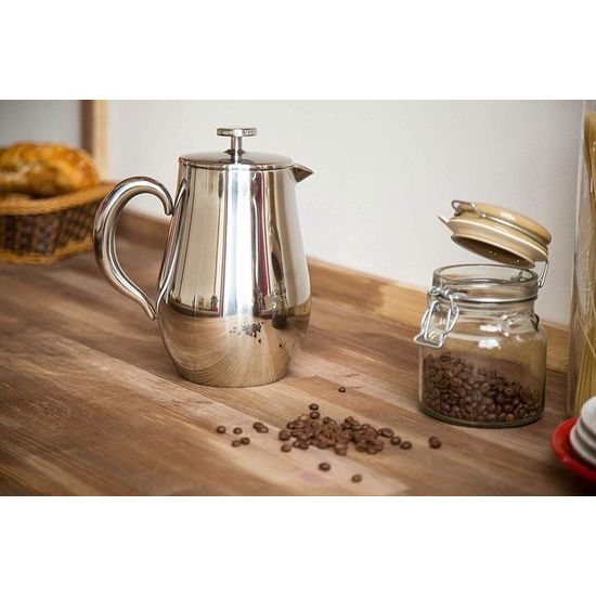 French Press koffiekan, onbreekbaar en houdt je koffie dankzij de dubbele hoes lang warm (1 liter)