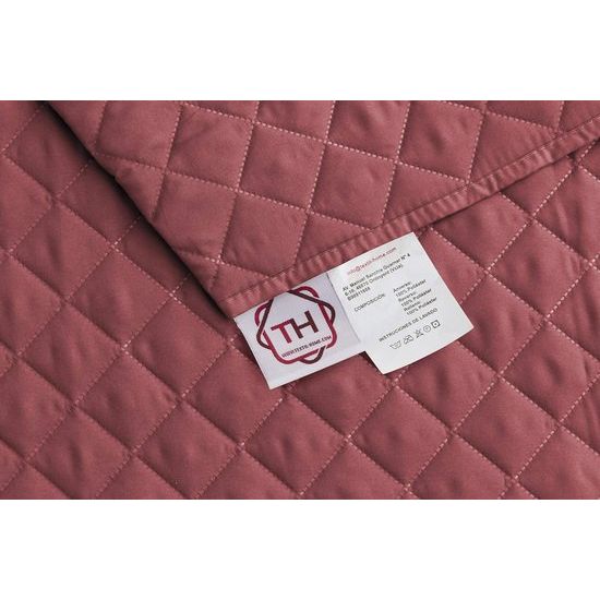 Chaise Longue bankovertrek, bescherming voor rechtsarm gewatteerde banken - bankhoes L-vorm - grootte -240 cm. Kleur rood (vooraanzicht)