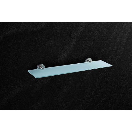 Plank van roestvrij staal en glas - wandrek badplank doucheplank badkamerrek glasplaat wand badkamer (geborsteld roestvrij staal), 50 cm x 12 cm)