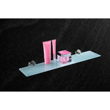 Plank van roestvrij staal en glas - wandrek badplank doucheplank badkamerrek glasplaat wand badkamer (geborsteld roestvrij staal), 50 cm x 12 cm)